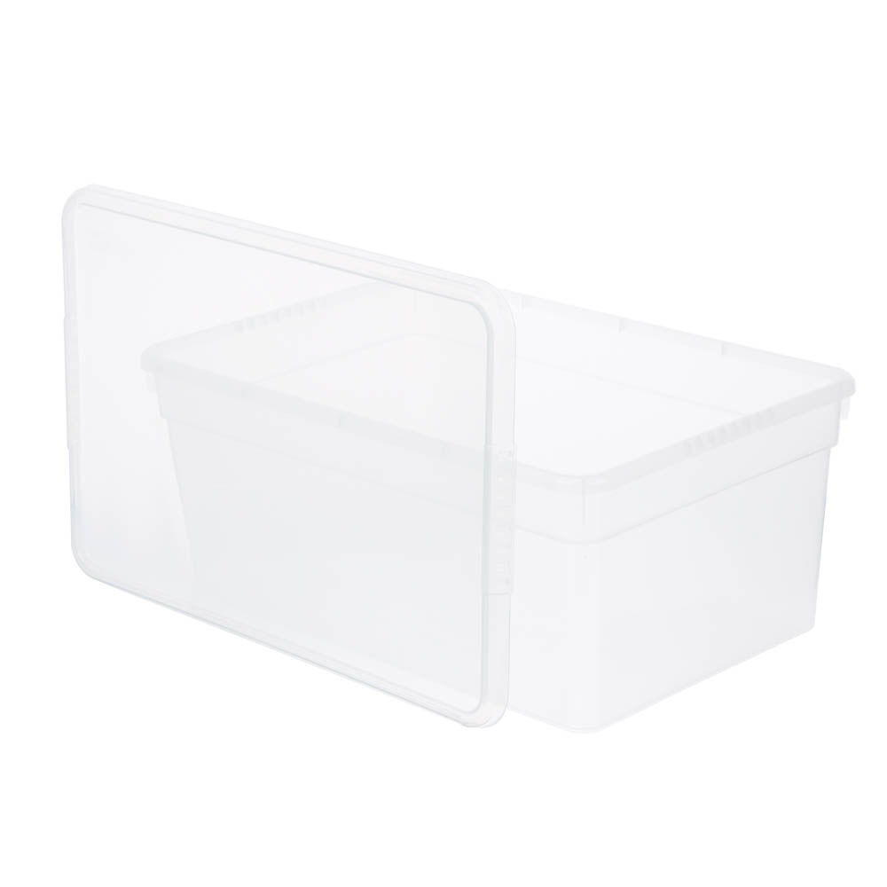 Ящик для хранения BASIC, с крышкой, 36,9х24,7х15,4см, 10л, полипропилен, арт.№ 406-138