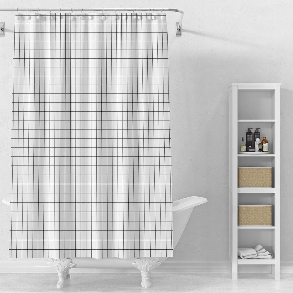 Шторка для ванной тм VETTA Квадро, ПЕВА 60г/м2, 180x200см, белый цвет, арт.№ 461-649
