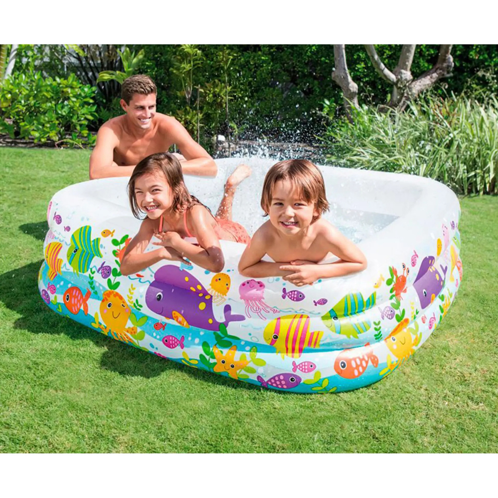 INTEX Бассейн надувной Аквариум 340 л 159x159x50см от 3 лет 57471NP, арт.№ 359-310