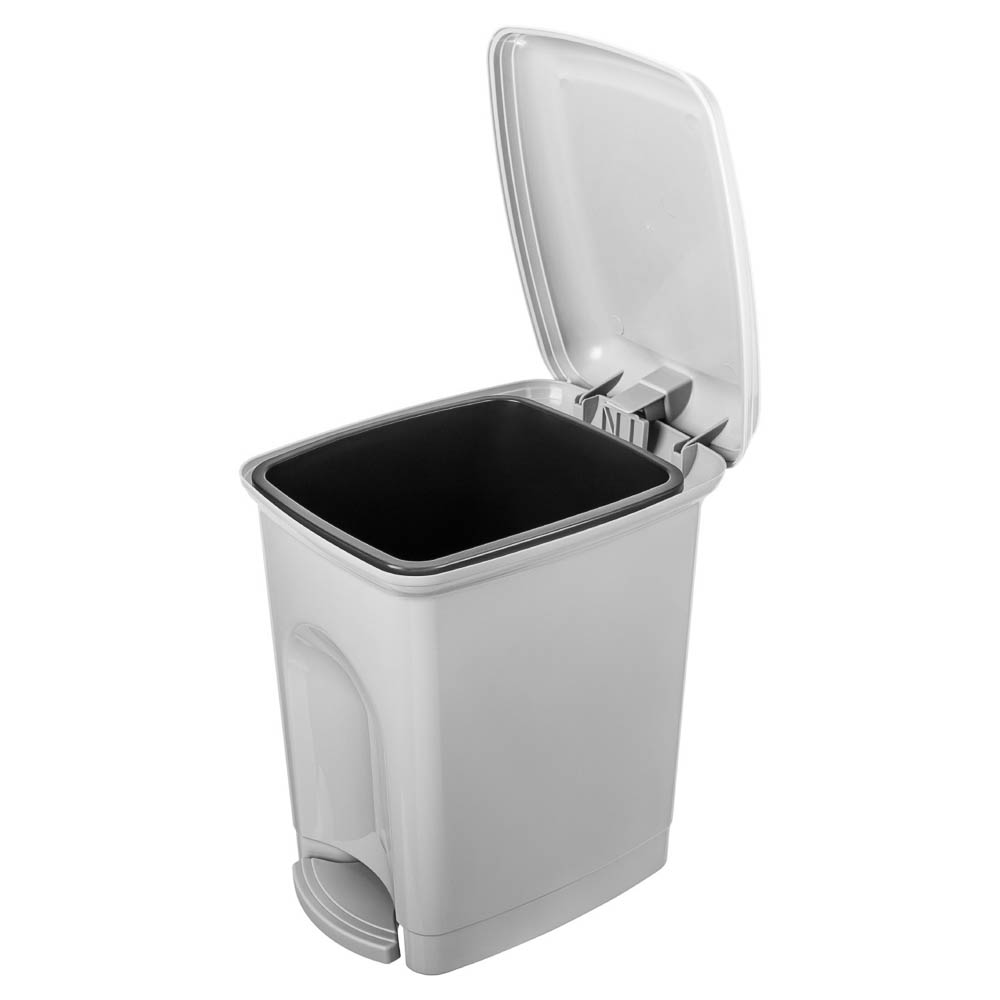 Контейнер для мусора с педалью, 7л, 19,5х23,5х28 см, цвет светло-серый, арт.№ 407-122