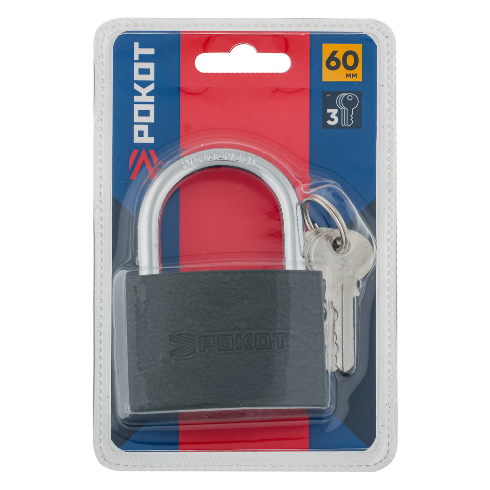 РОКОТ Замок навесной "Серый металл", 60мм, арт.№ 673-015