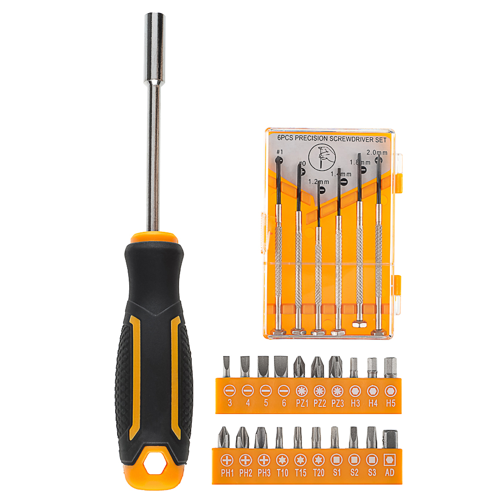 РОКОТ Набор из 27ми предметов, отвертка под биты, 20 бит, 6 отверток для точных работ, арт.№ 736-258