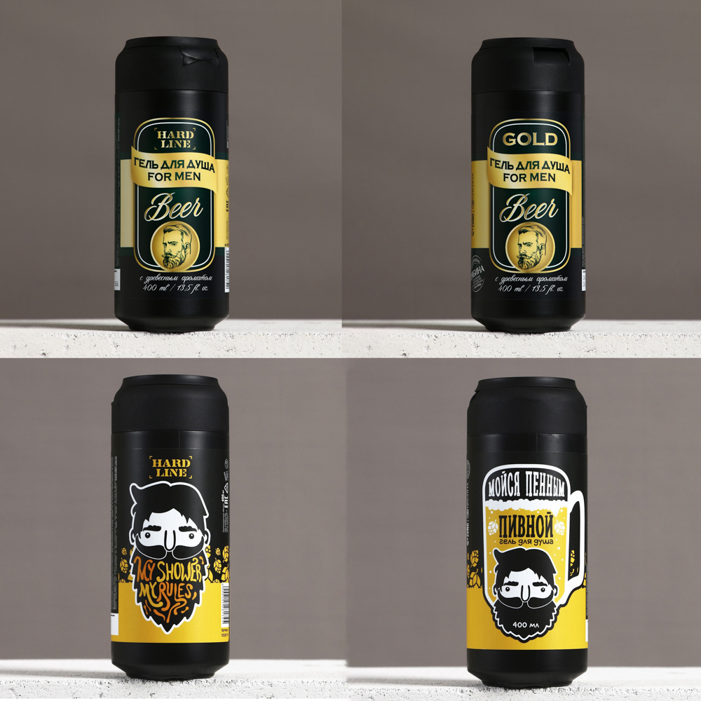Гель для душа мужской HARD LINE пиво МИКС, 400мл, арт.№ 495-019