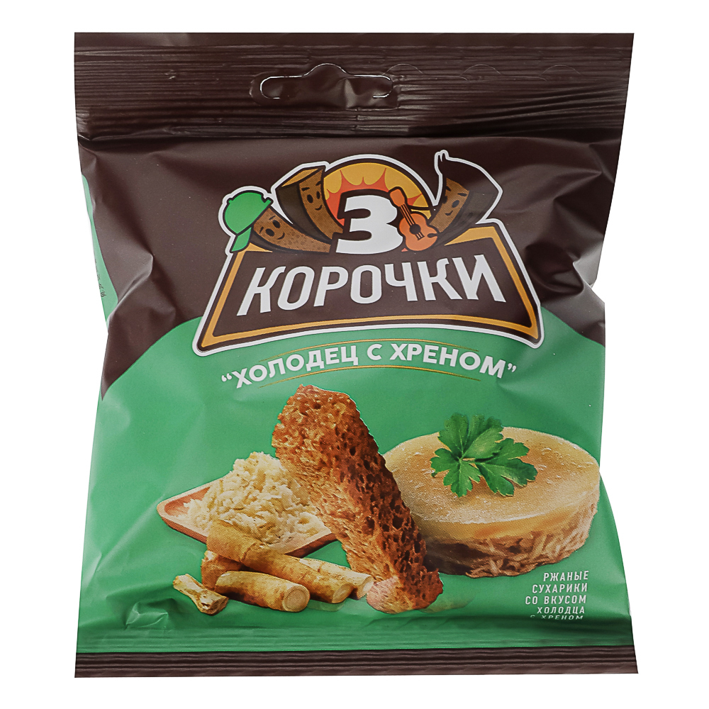 Сухари 3 корочки ржанные 40г/60 Холодец с хреном, арт.№ 209-008