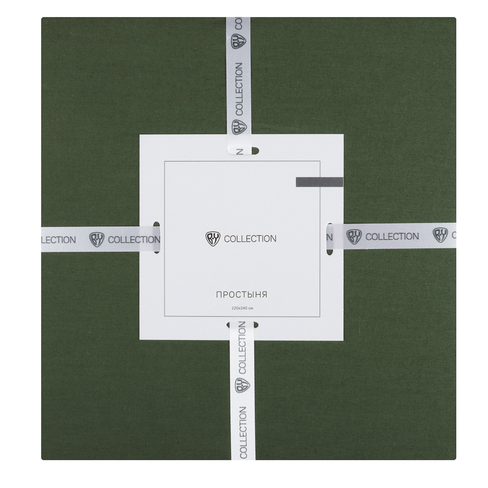 BY COLLECTION Простыня 220х240см, 100% хлопок, зеленый, арт.№ 432-092