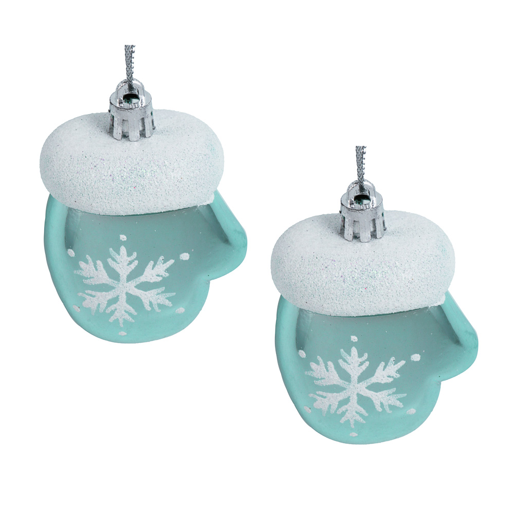 СНОУ БУМ Набор декоративных украшений "Варежки" 2шт, 5x3x7,5см, пластик, арт.1, арт.№ 374-579