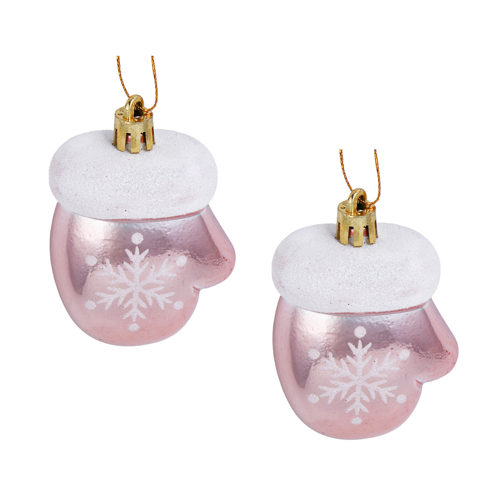 СНОУ БУМ Набор декоративных украшений "Варежки" 2шт, 5x3x7,5см, пластик, арт.2, арт.№ 374-580