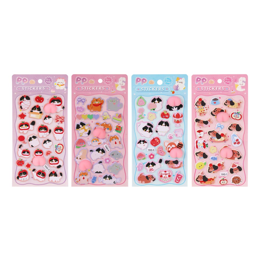 Наклейки 3D акриловые 9,5х20см., 8 видов, ОПП пакет, арт.№ 557-147