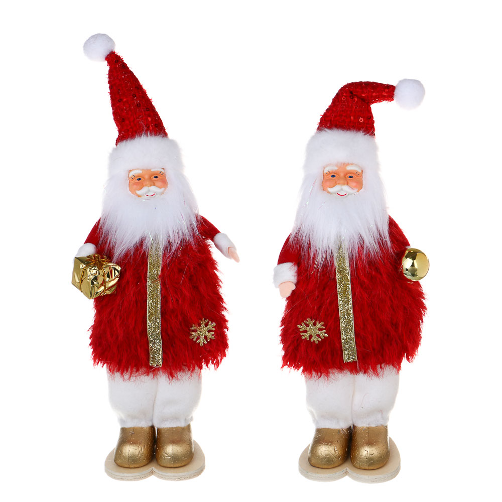 СНОУ БУМ Сувенир Санта 10x7x26 см, полиэстер, красный, 2 вида, арт.№ 140-098