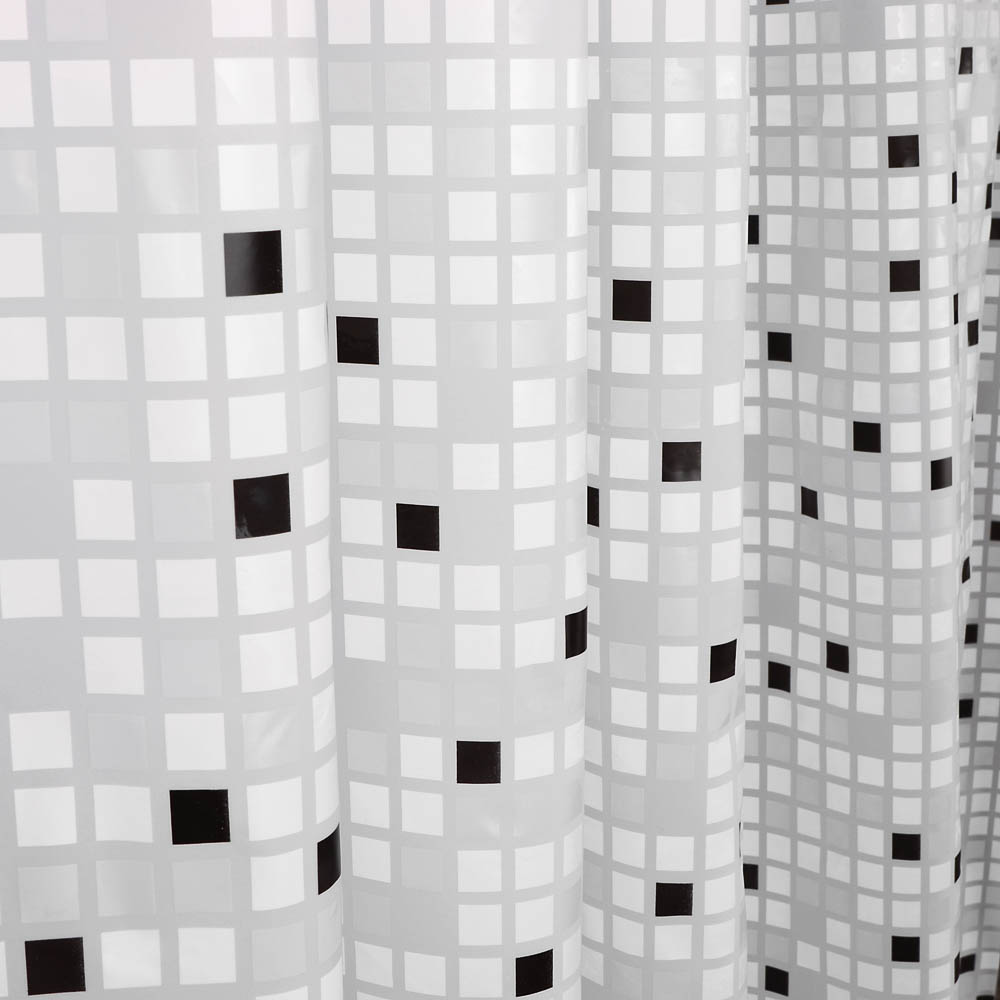 Штора для ванной 180x180см PING, белый/серый, ПЕВА, SWC-55-02, арт.№ 461-661