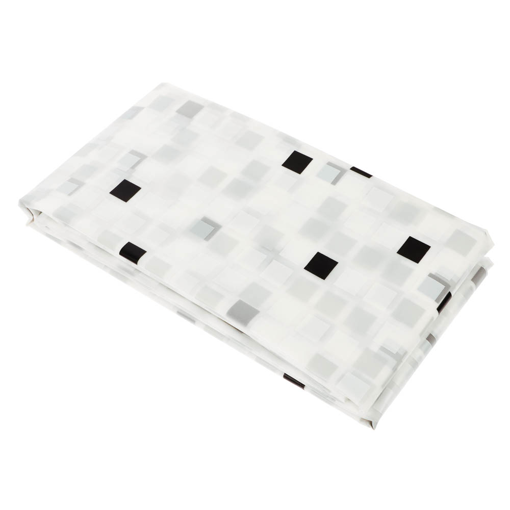 Штора для ванной 180x180см PING, белый/серый, ПЕВА, SWC-55-02, арт.№ 461-661