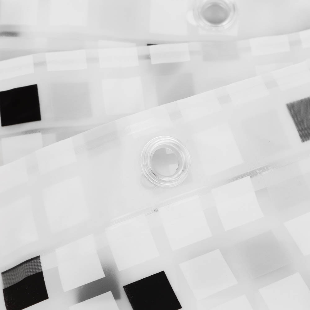 Штора для ванной 180x180см PING, белый/серый, ПЕВА, SWC-55-02, арт.№ 461-661