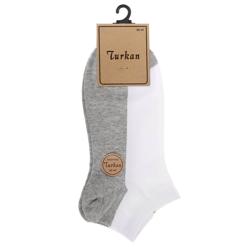 Носки женские короткие, тм Turkan, р. 36-41, 90%хлопок, 8% п/а, 2%лайкра,разноцветные, В-6433, арт.№ 019-563