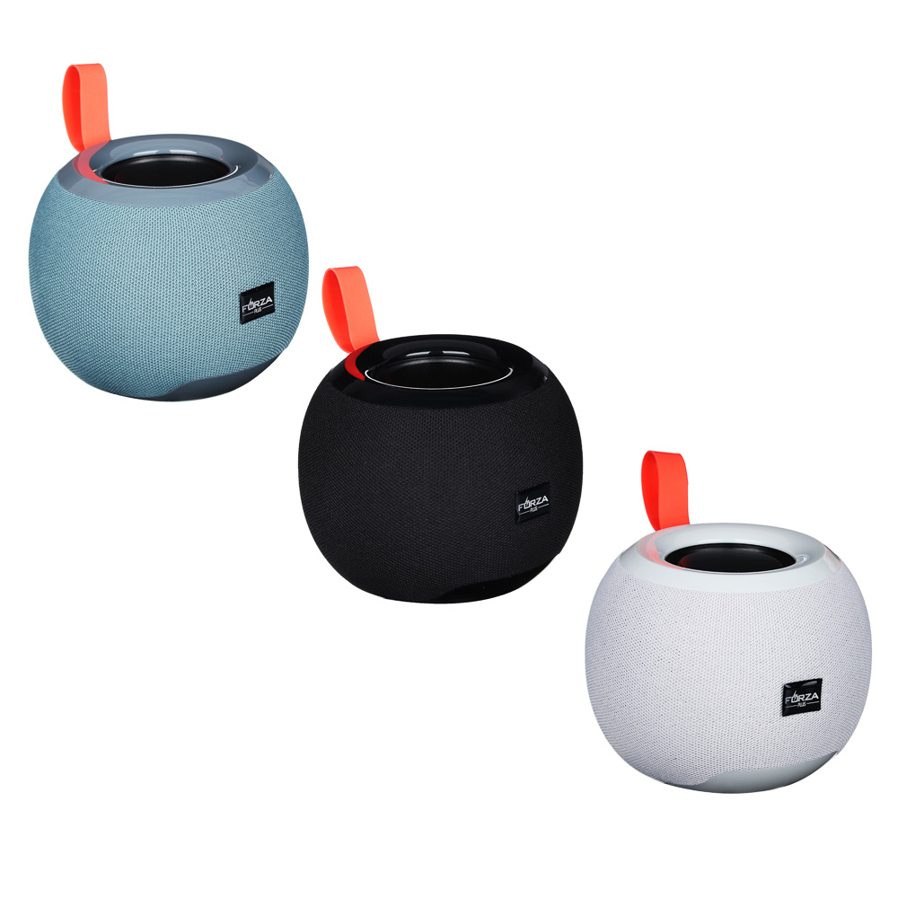 FORZA КИРЯ Колонка беспроводная круглая, тканевая, 5 Вт, 1200мАч, БТ5.0, 12,7x10,3, 3 цвета, пластик, арт.№ 443-070