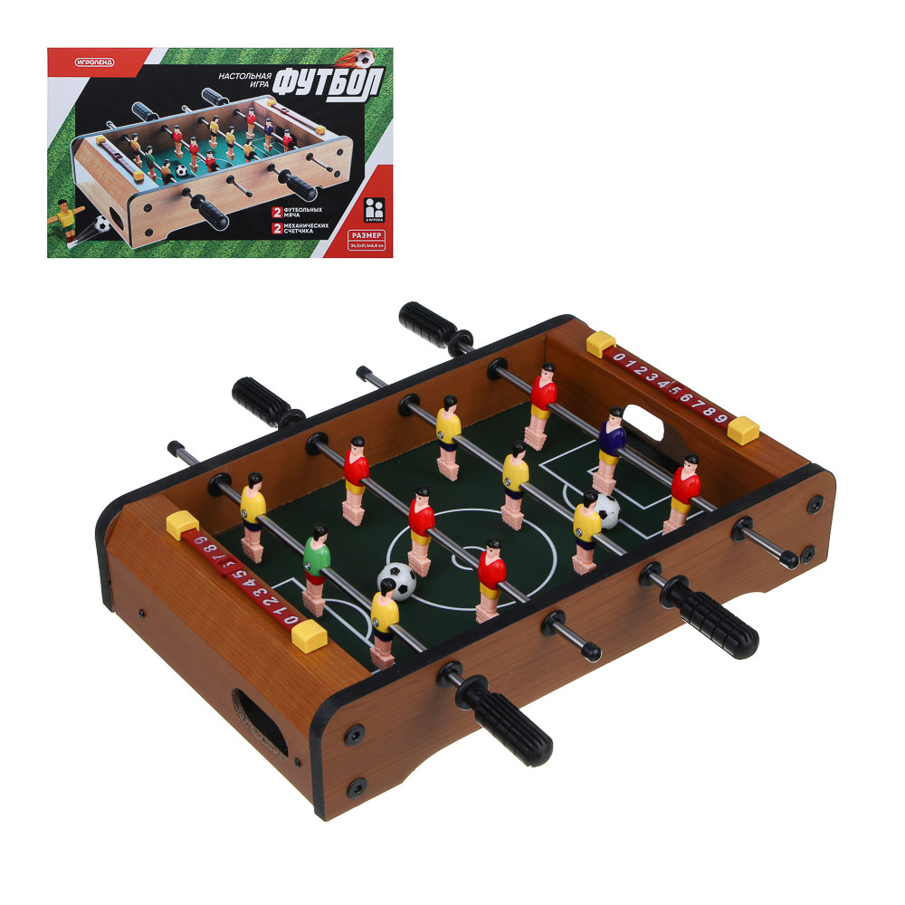 ИГРОЛЕНД Настольная игра "Футбол", металл, дерево, РР, ABS, 35,5х22х5,5см, арт.№ 897-113