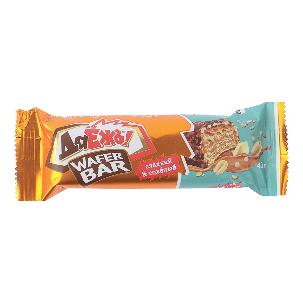 Конфета ДАЁЖЪ Wafer bar с карамелью, арахисом и солёными кранчами, 40г, арт.№ 880-071