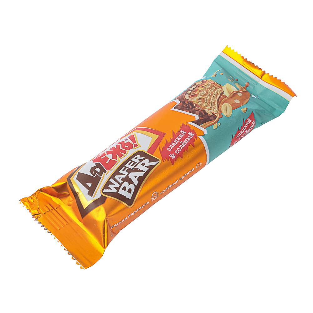Конфета ДАЁЖЪ Wafer bar с карамелью, арахисом и солёными кранчами, 40г, арт.№ 880-071