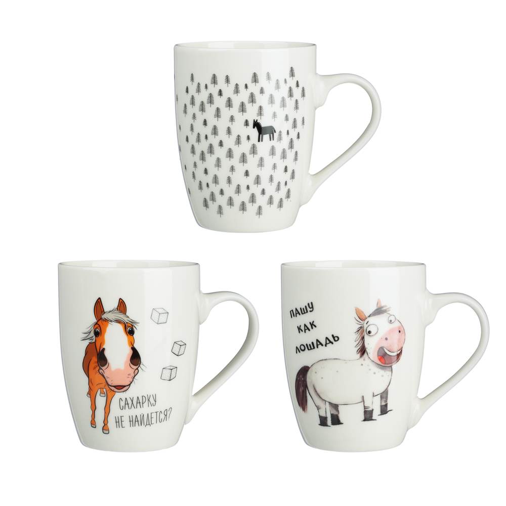 MILLIMI Ассорти Кружка, 340мл, 3 дизайна, фарфор — купить в МПР MILLIMI Ассорти Кружка, 340мл, 3 дизайна, фарфор, арт.№ 820-913