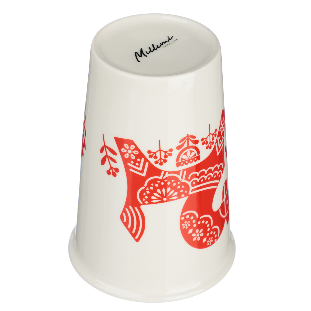 MILLIMI Кружка для кофе с силиконовой крышкой 450мл, фарфор, 2 дизайна, арт.№ 820-915