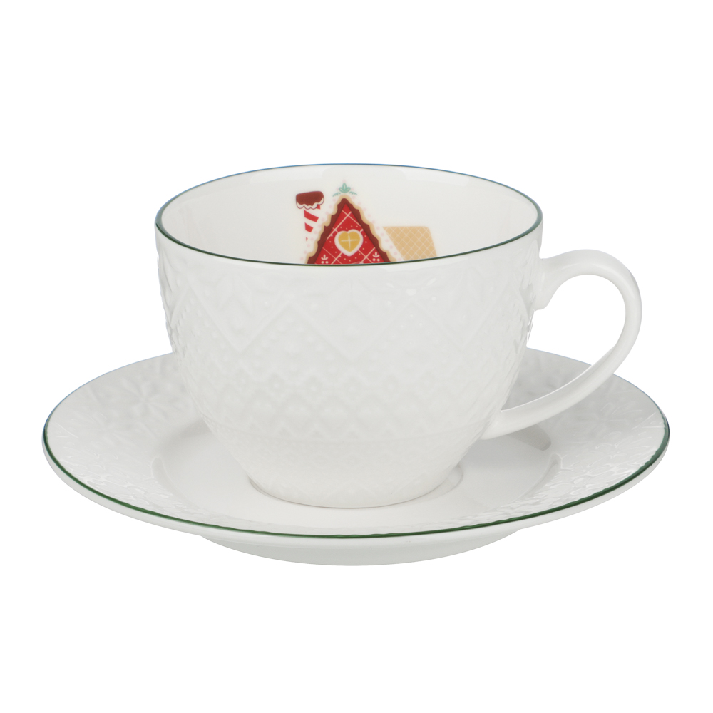 MILLIMI Чайная пара, 240мл, зеленая отводка, 2 предмета, арт.№ 820-917