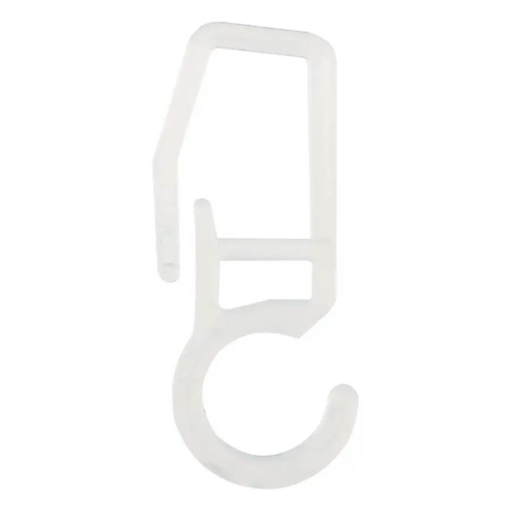 Крючки на кольца для штор с замком, 25 шт, 3.5x1.4x0.9см/шт, европодвес с хедером, пластик, прозрач., арт.№ 639-101