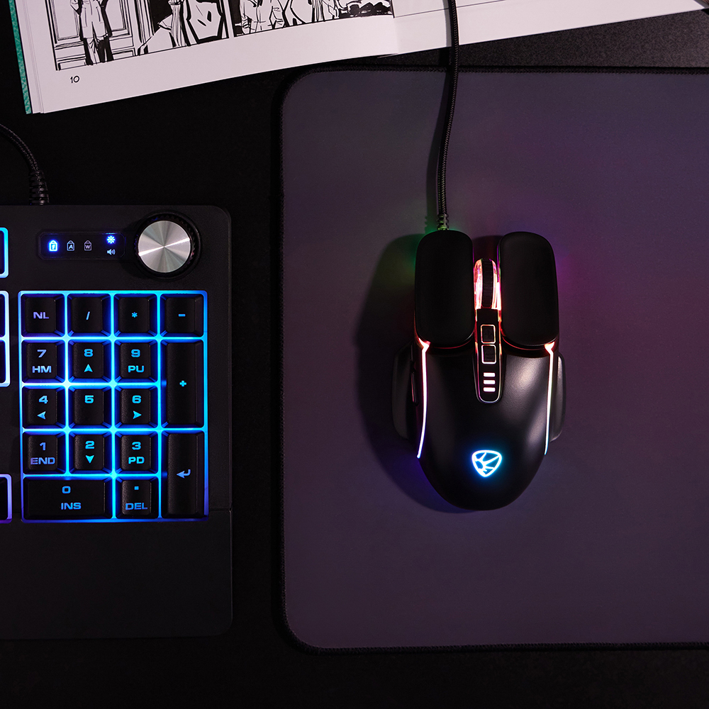 BY Игровая мышь проводная Mortar 7000dpi,7D,A725F,RGB,220см, арт.№ 405-053