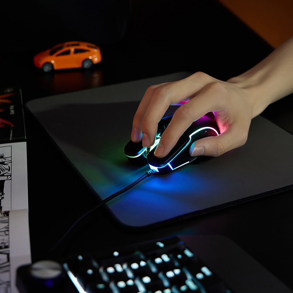 BY Игровая мышь проводная Mortar 7000dpi,7D,A725F,RGB,220см, арт.№ 405-053