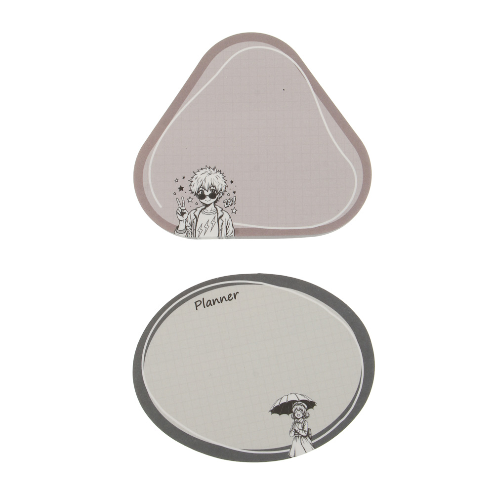 Набор клейкой бумаги для заметок, фигур. листы "Аниме",11х24см, блок по 50л., арт.№ 557-124