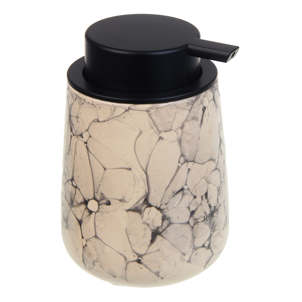 VETTA Дозатор для жидкого мыла, 320 мл, 13x9x9 см, керамика, "Космос", мрамор молочный, арт.№ 463-475