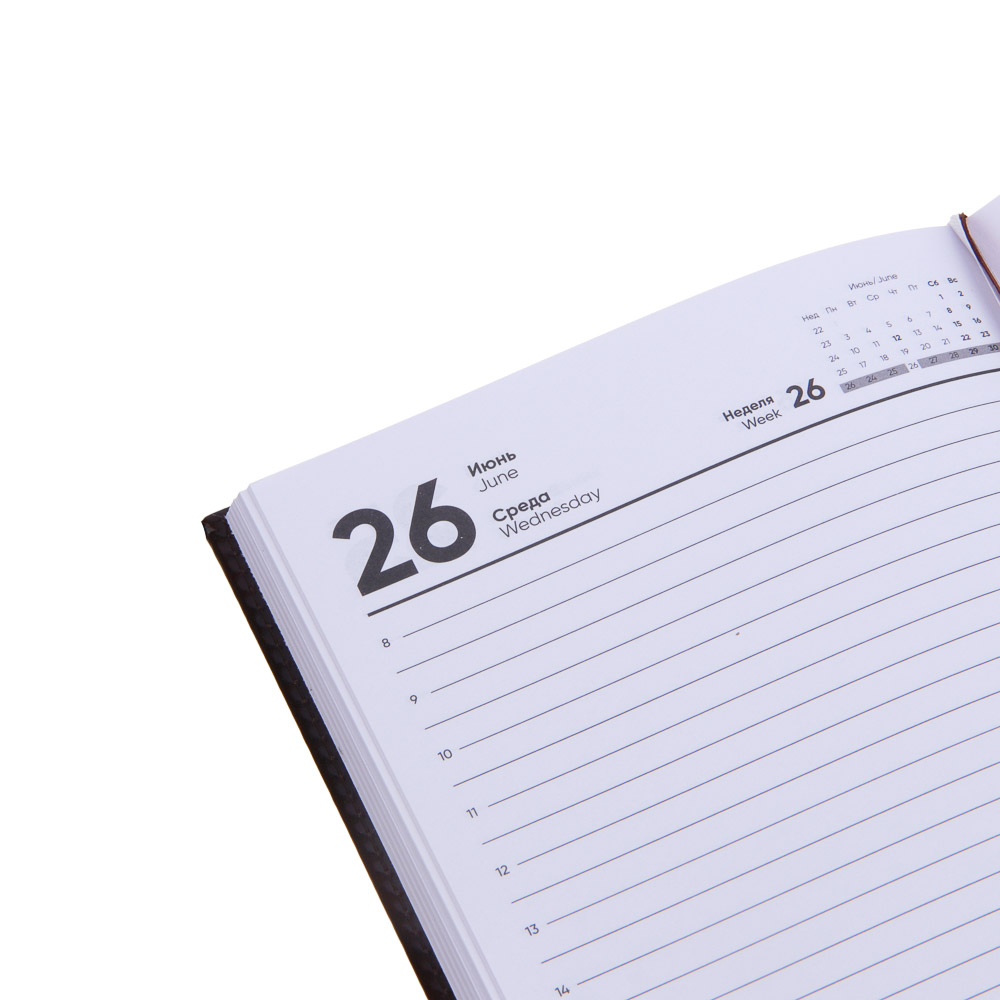 Ежедневник на 2024 "БИЗНЕС" А5, 352 стр., тв.обл.с поролоном, искусственная кожа, коричневый, арт.№ 572-132