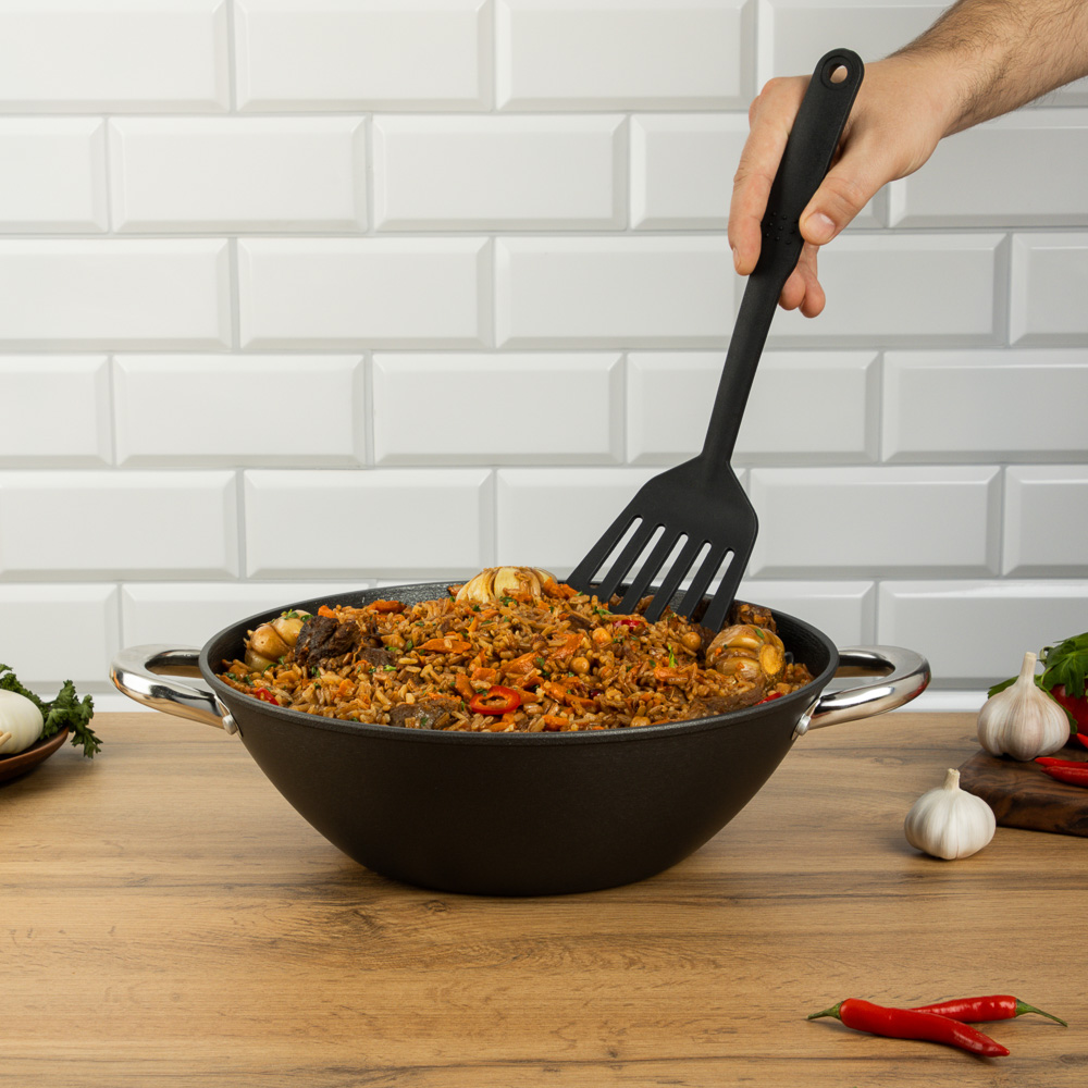 SATOSHI Казан чугун,30см,4,4л,антипр.покр,решетка,стекл.крыш,нейлон.лопатка,бамб.палочки,индукция, арт.№ 808-031