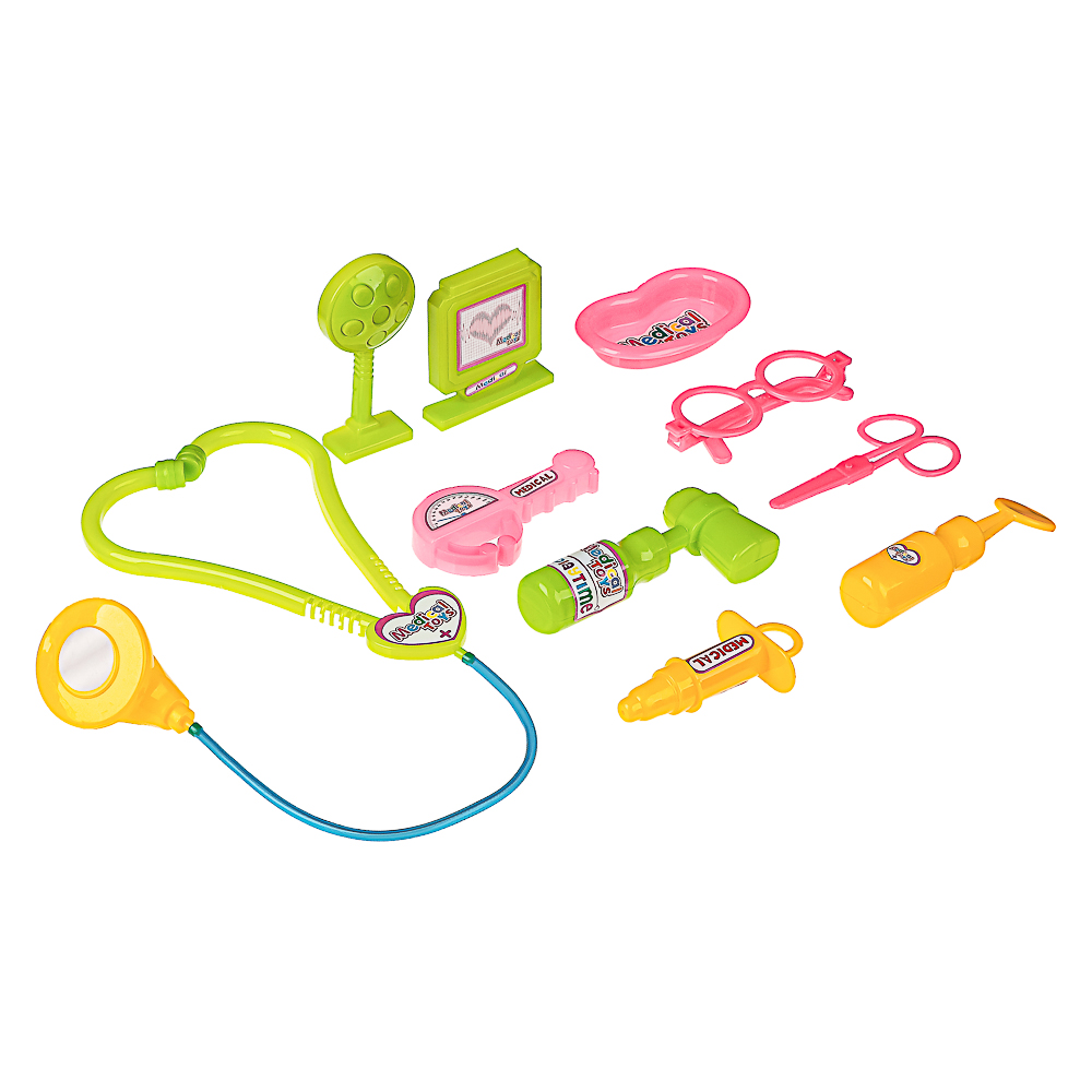 ИГРОЛЕНД Игровой набор доктора в сетке, 9 пред., пластик, 9,5x20x9 см,  для детей 3+, арт.№ 294-191