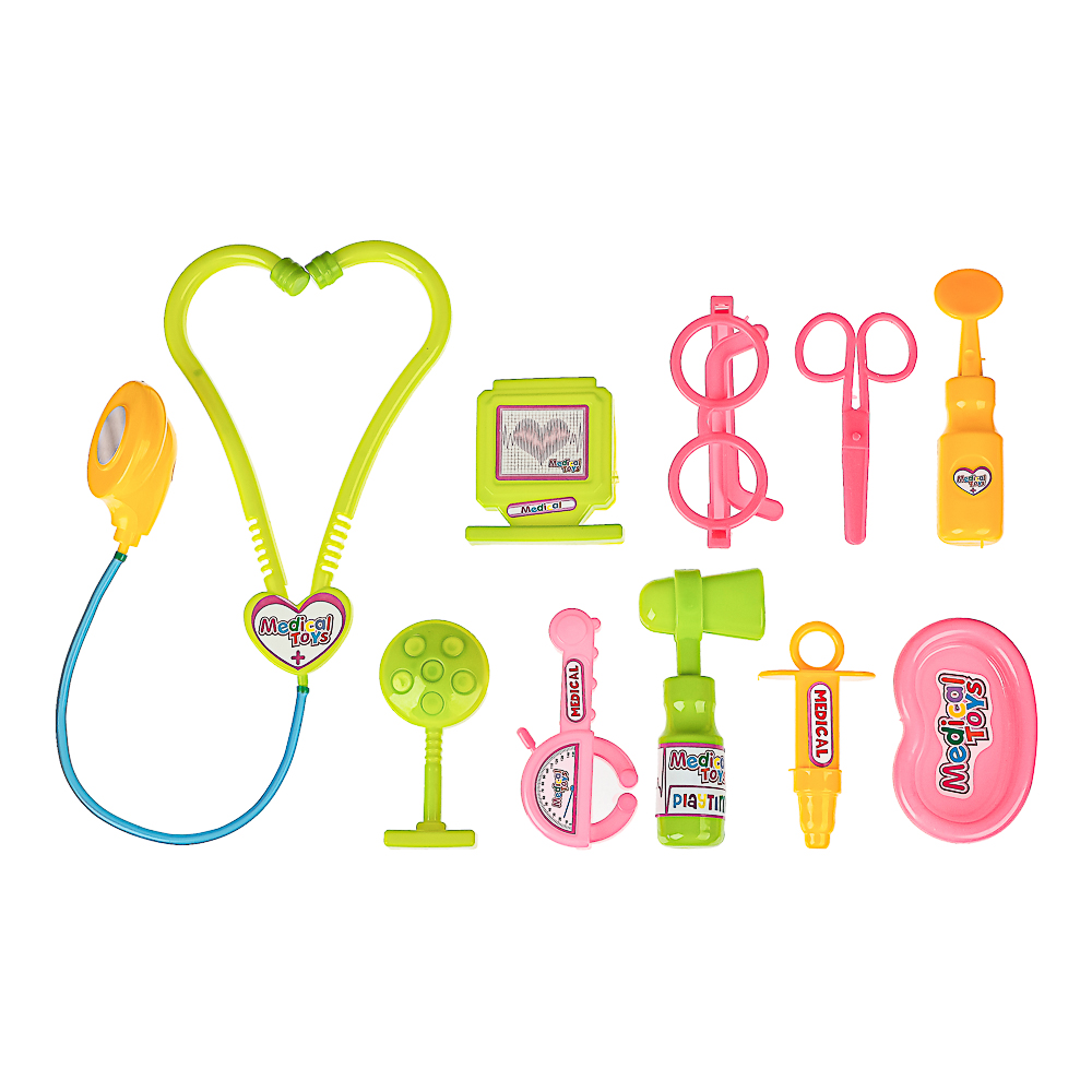 ИГРОЛЕНД Игровой набор доктора в сетке, 9 пред., пластик, 9,5x20x9 см,  для детей 3+, арт.№ 294-191