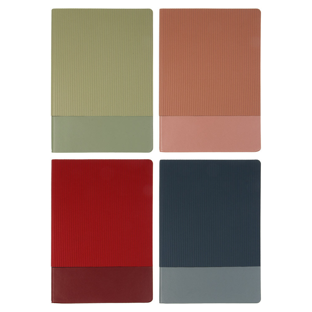 Ежедневник недатир."Contrast" А5, 352 стр.,фактур.тв.облож.с поролон. двух тонов, иск.кожа, 4 цвета, арт.№ 572-297