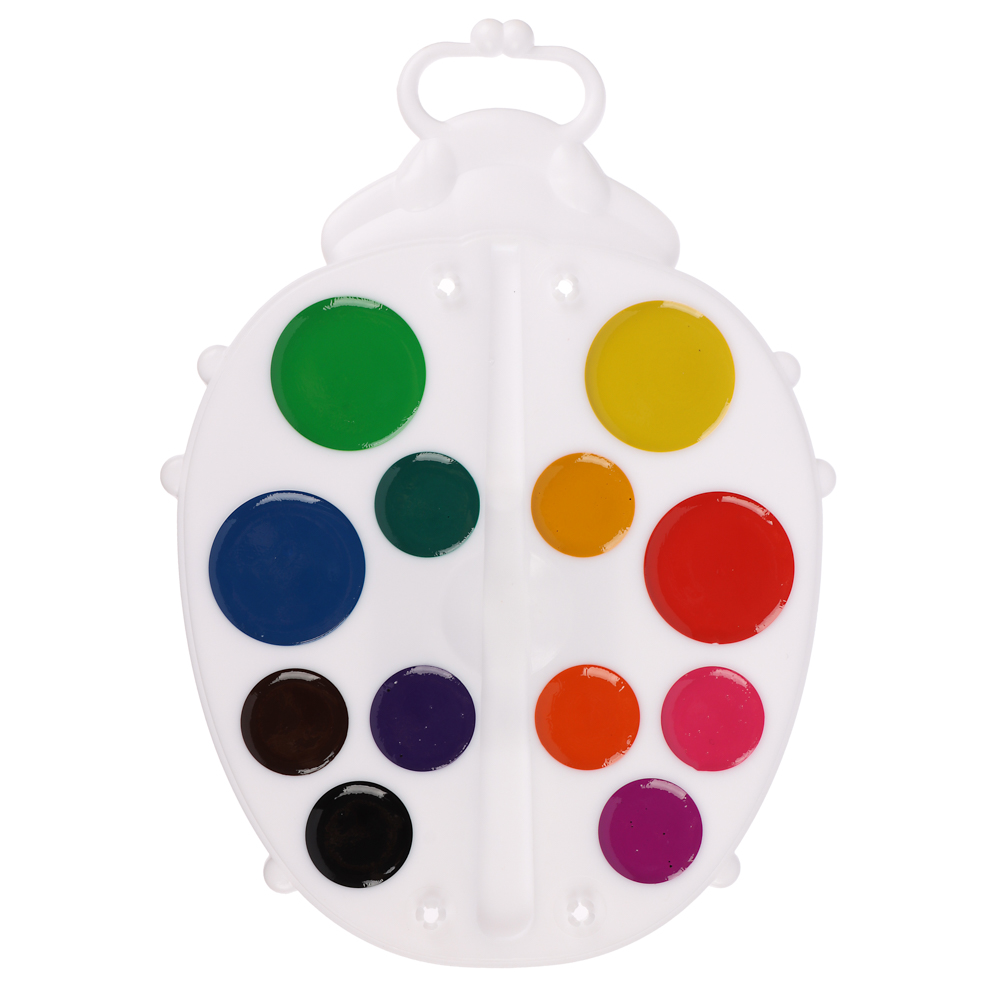 Акварель "Божья коровка" 12 цв б/к (фигурная), арт.№ 231-098