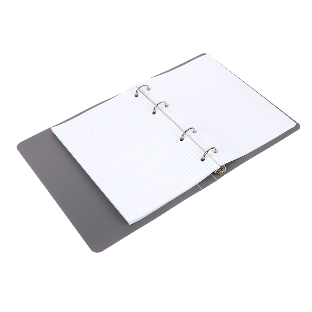 Тетрадь на кольцах А5, 80 л., клетка, обложка пластик, белый блок, арт.№ 578-171
