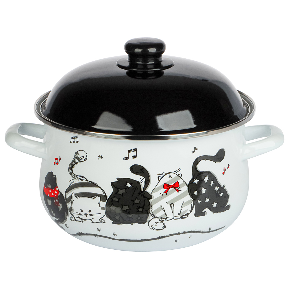 VETTA Хвостатые друзья Кастрюля эмалированная, 22см, 3,6л, индукция, арт.№ 894-542
