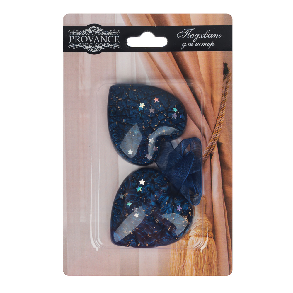 PROVANCE Подхват для штор магнитный 2-сторонний, "Сердце", 32см, d4см, 3 цвета, арт.№ 491-444