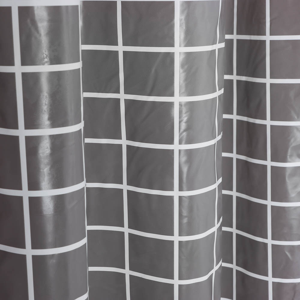 Шторка для ванной тм VETTA Квадро, ПЕВА 60г/м2, 180x200см, серый цвет, арт.№ 461-650