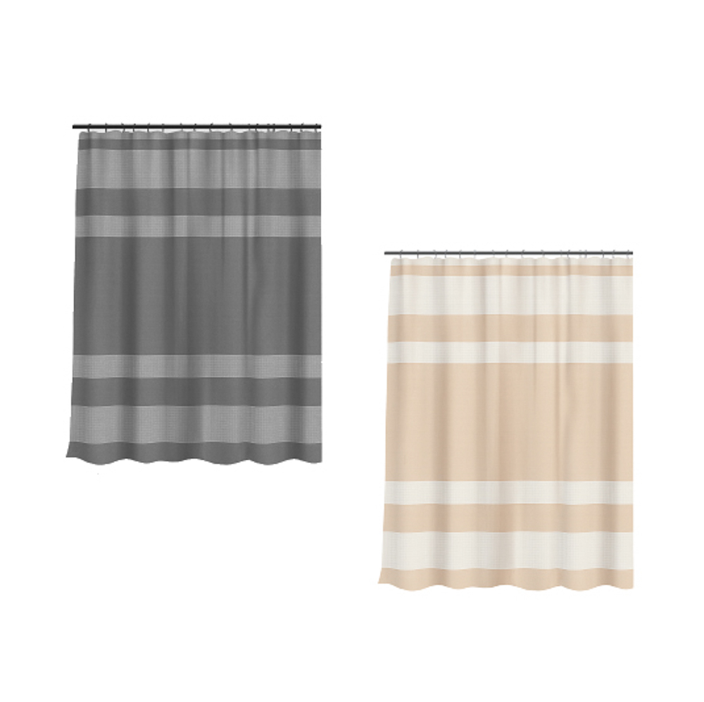 Шторка для ванной тм VETTA Летиция, жаккард 120гр., 180x180 см, 2 цвета - бежевый, серый, арт.№ 461-652