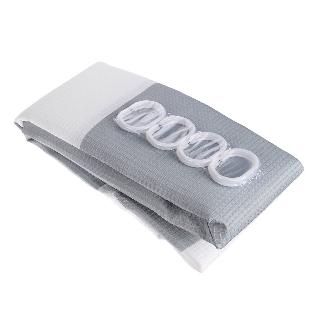 Шторка для ванной тм VETTA Летиция, жаккард 120гр., 180x180 см, 2 цвета - бежевый, серый, арт.№ 461-652