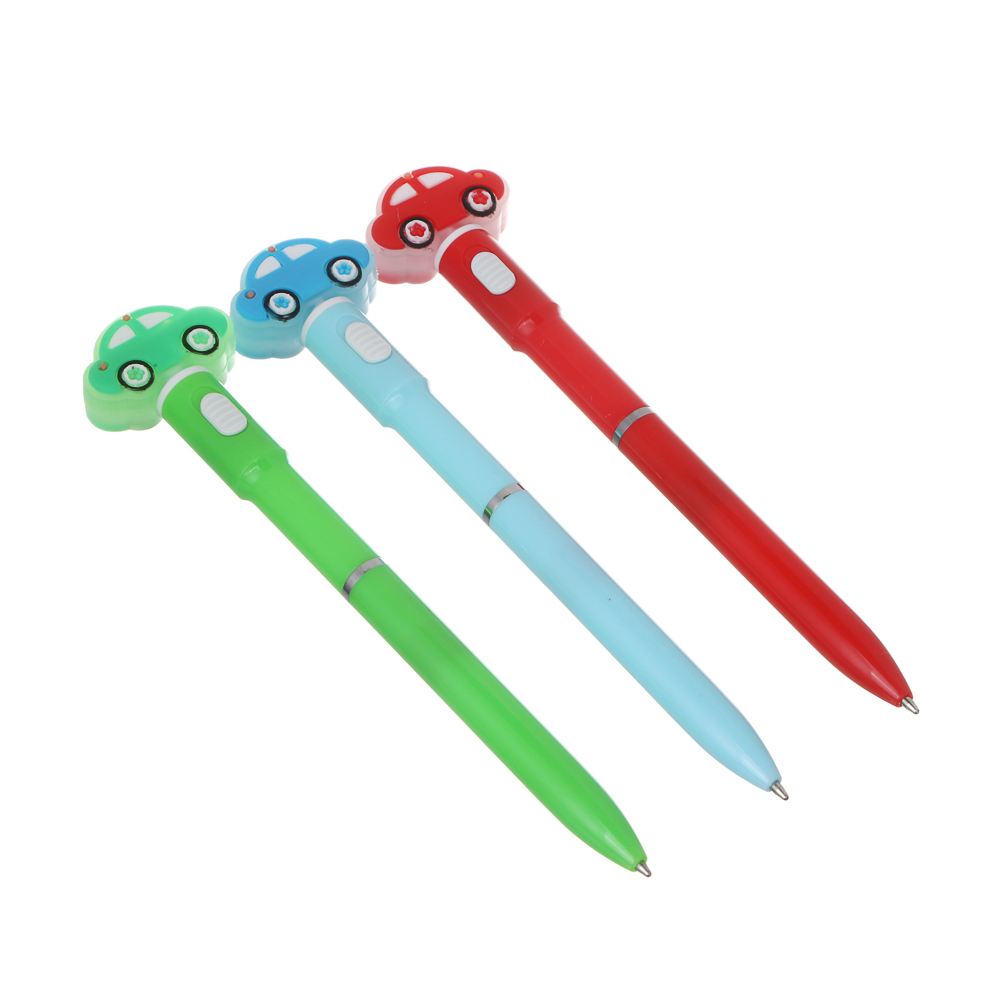 Ручка шариковая синяя с LED подсветкой "Машинка", 3 цвета, арт.№ 591-308