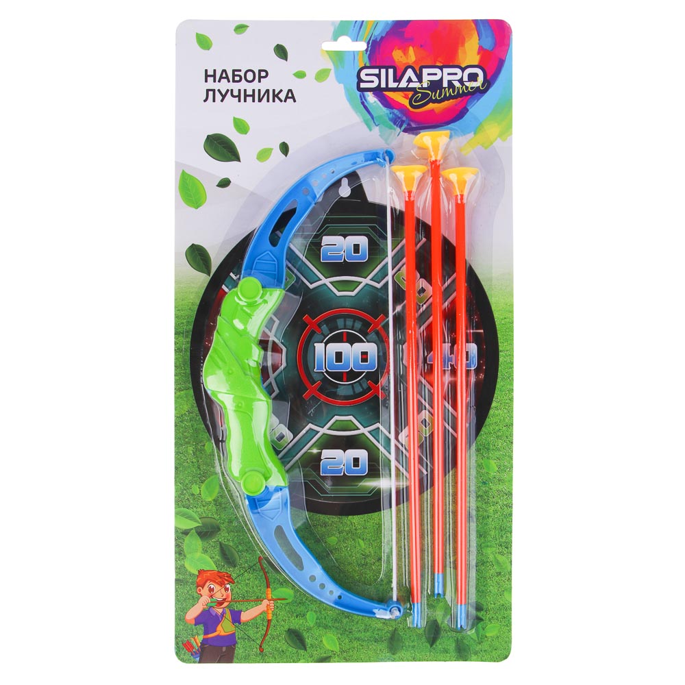 SILAPRO Набор лучника (лук 30 см-1 шт, стрела-3 шт), пластик, арт.№ 134-010