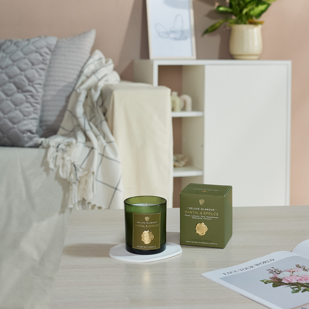 BY Свеча ароматизированная Deluxe Glamour, 200гр. Santal & Spruce, арт.№ 412-224