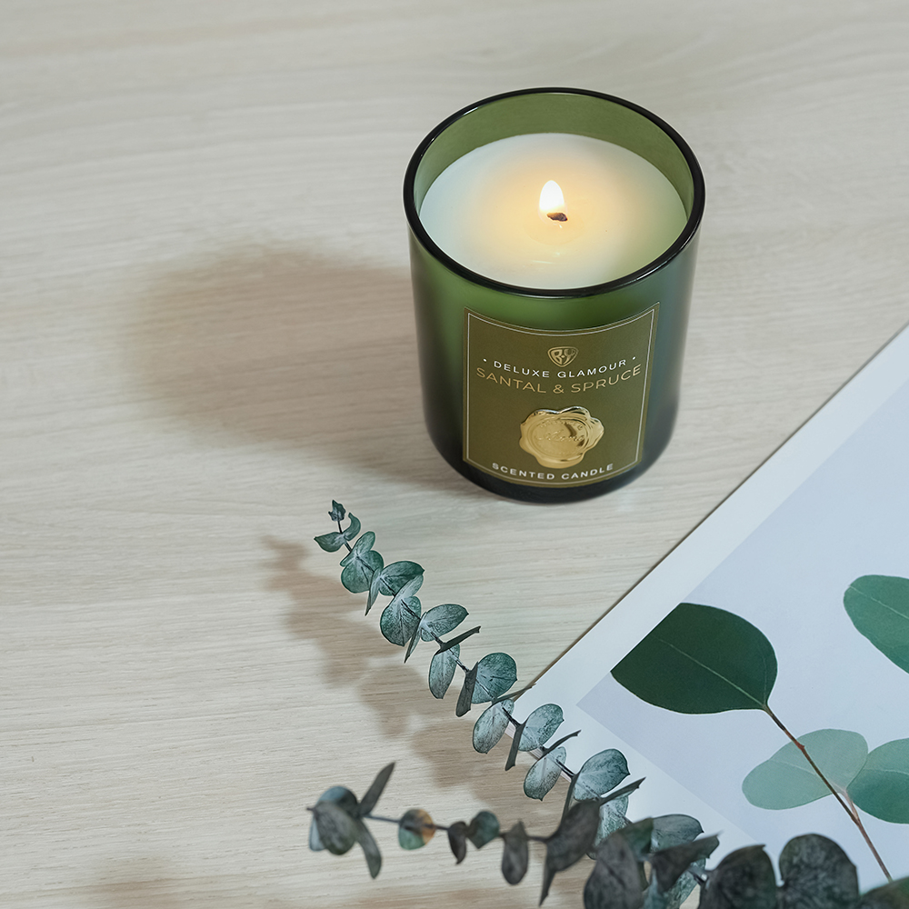 BY Свеча ароматизированная Deluxe Glamour, 200гр. Santal & Spruce, арт.№ 412-224