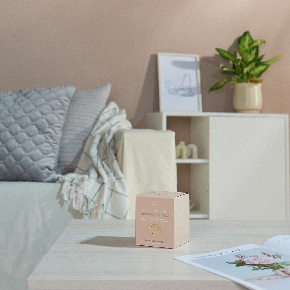 BY Свеча ароматизированная Deluxe Glamour, 200гр., Oriental Sharm, арт.№ 412-227