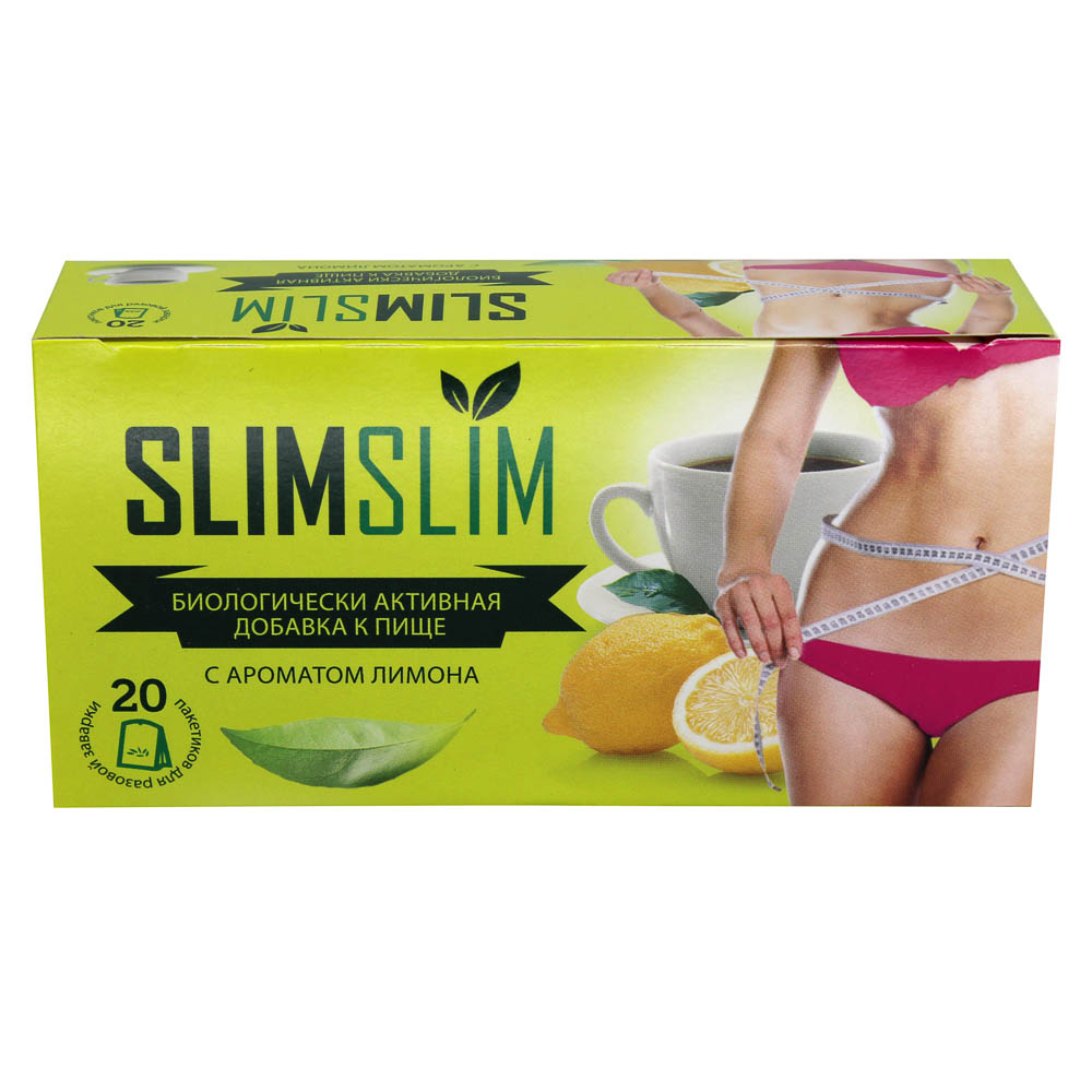 Чай СлимСлим для очищения и похудения с ароматом лимона 20 пакетиков — купить в МПР Чай СлимСлим для очищения и похудения с ароматом лимона 20 пакетиков, арт.№ 015-227