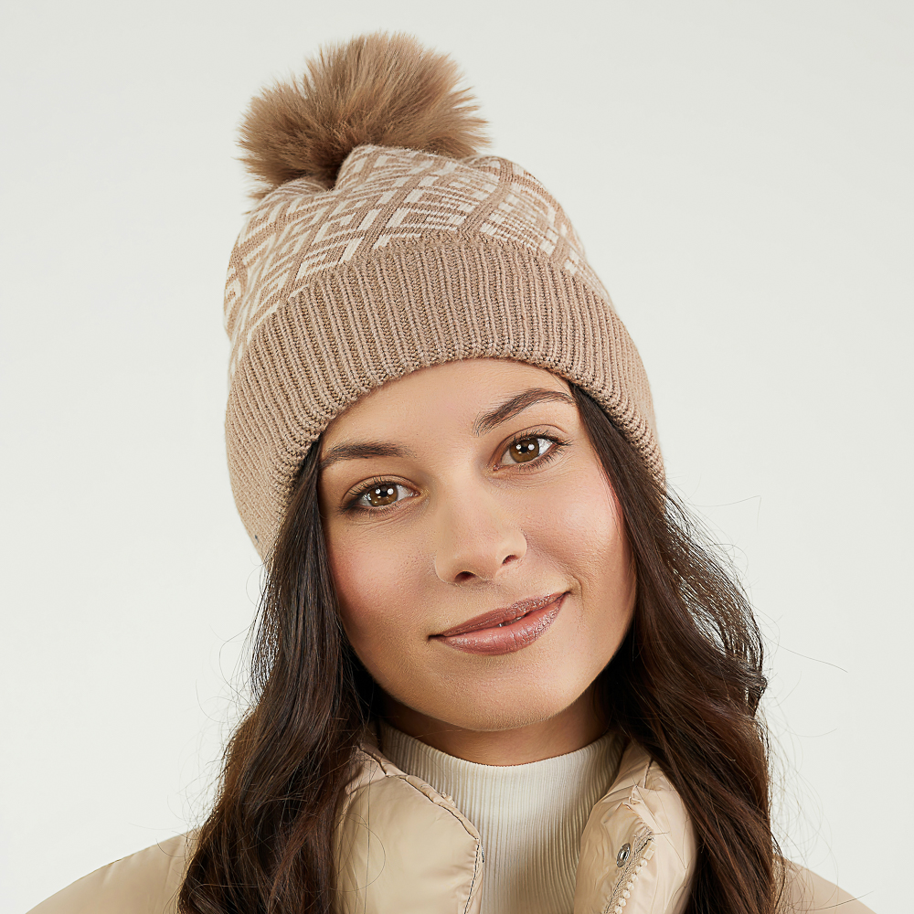 GALANTE Шапка женская с помпоном на подкладе, р-р 56-58, 3 цвета, СЗШ24-13, арт.№ 314-835