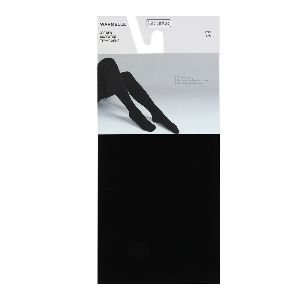 GALANTE Warmelle Колготки 300 DEN,  90% полиэстер, 10% эластан, р-р 4/5, цвет черный, арт.№ 048-081