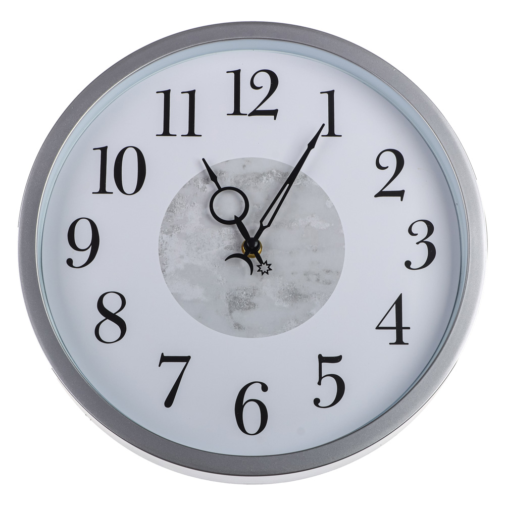 LADECOR CHRONO Часы настенные с мраморным циферблатом, пластик, 30см, ЧН-30, арт.№ 581-139